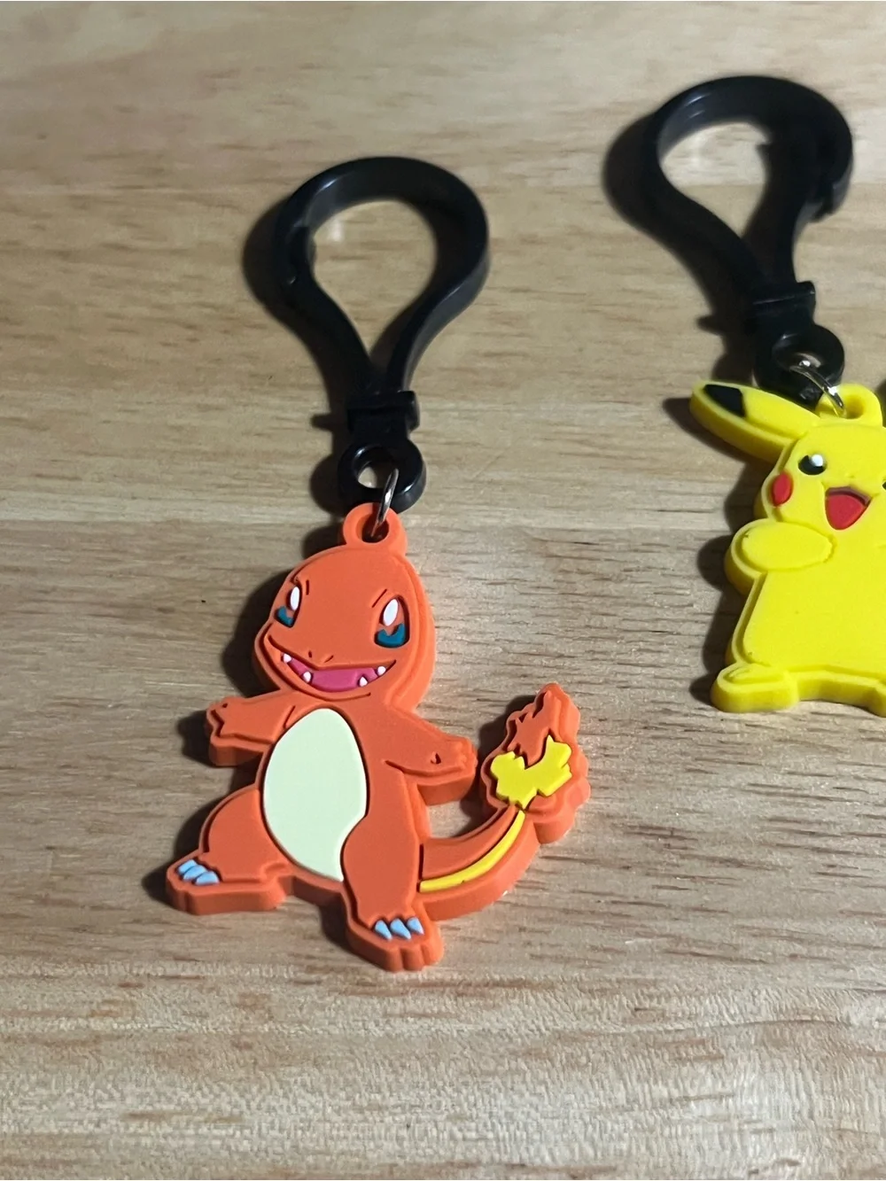 Pikachu, Charmander & Bulbasaur Keychain Set - Yellow, Orange, Teal M52